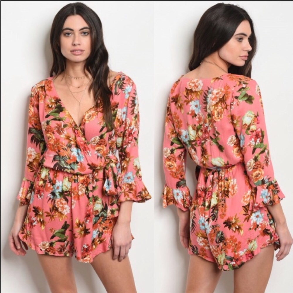Long Sleeve Floral Romper